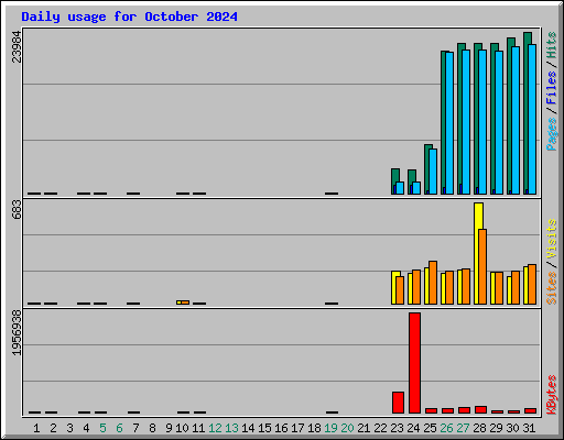 Daily usage for October 2024