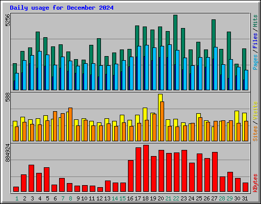 Daily usage for December 2024