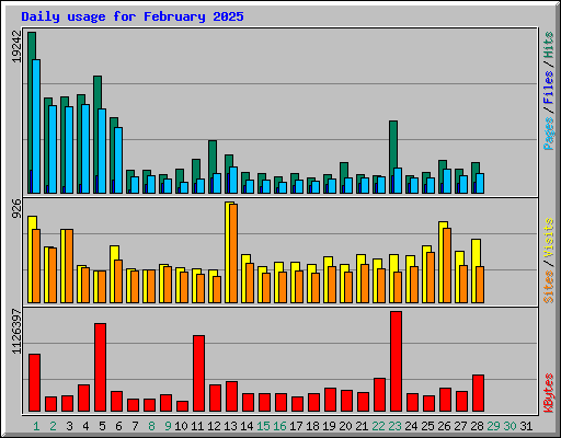 Daily usage for February 2025