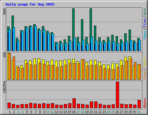 Daily usage for May 2025