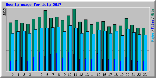 Hourly usage for July 2017