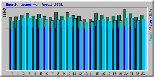 Hourly usage for April 2021
