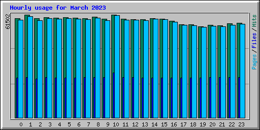 Hourly usage for March 2023